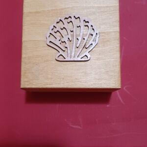 Wooden Box with Silver Shell Design